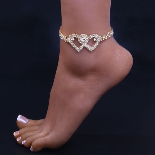 Women girls singers stage performance personality trend love anklet diamond shiny beach anklet popular accessories Anklet